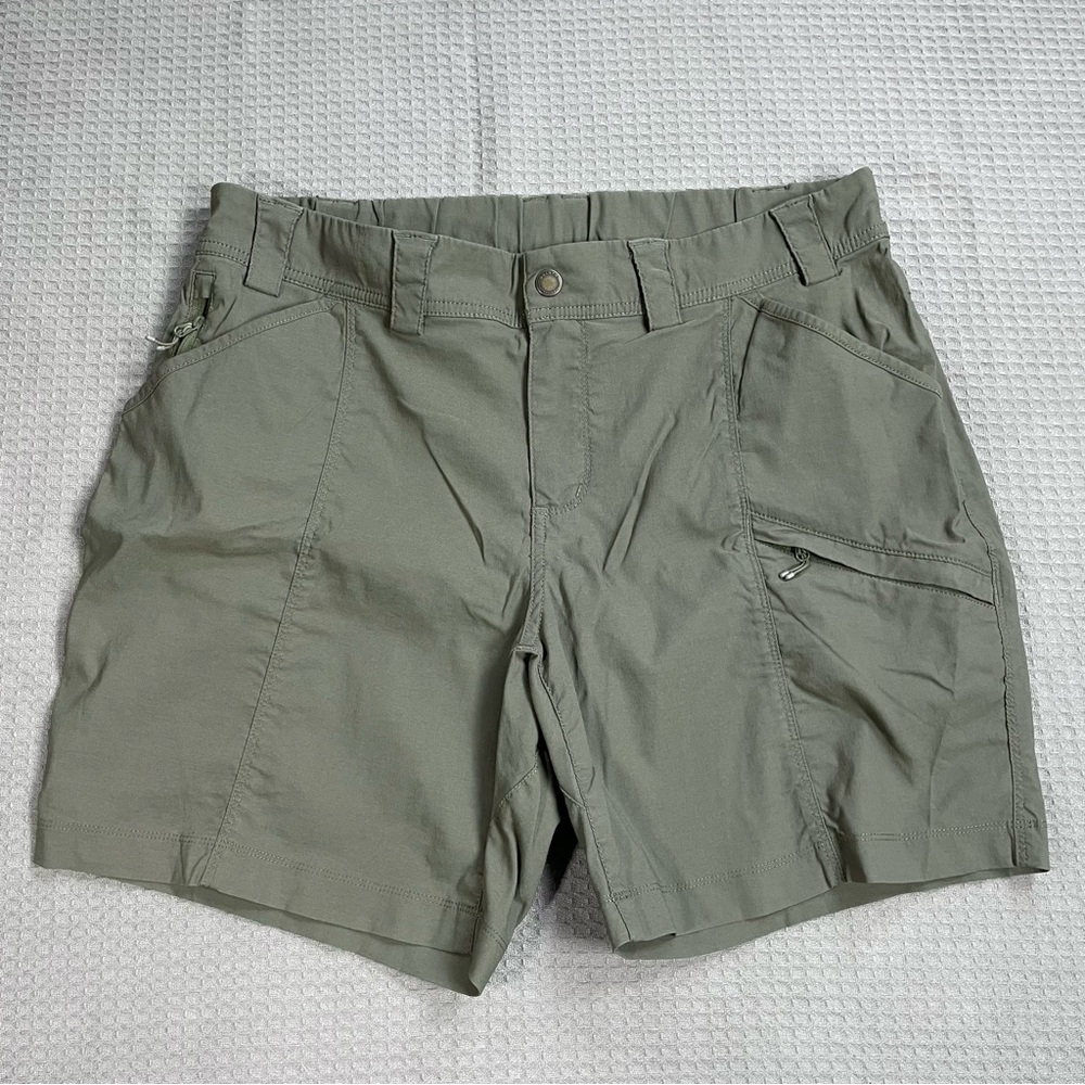 Duluth Trading Dry On The Fly Shorts 16 Womens 7” Olive Green Nylon Stretch